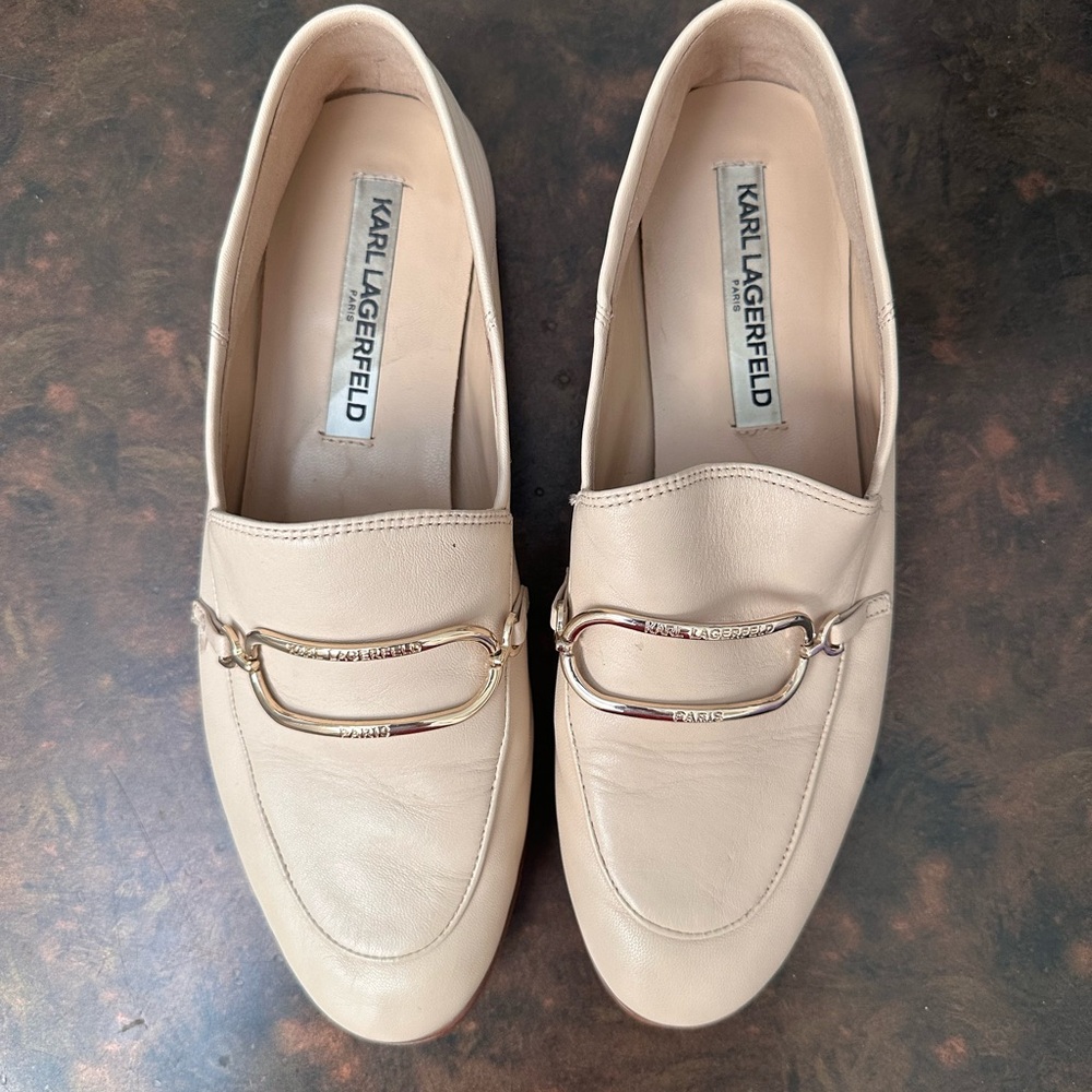 Karl Lagerfeld Paris Cream Loafers